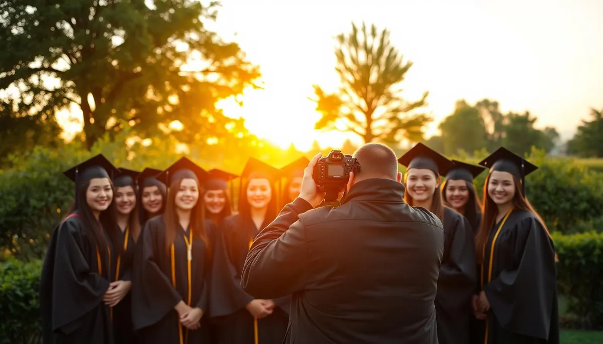 Graduation photography during golden hour