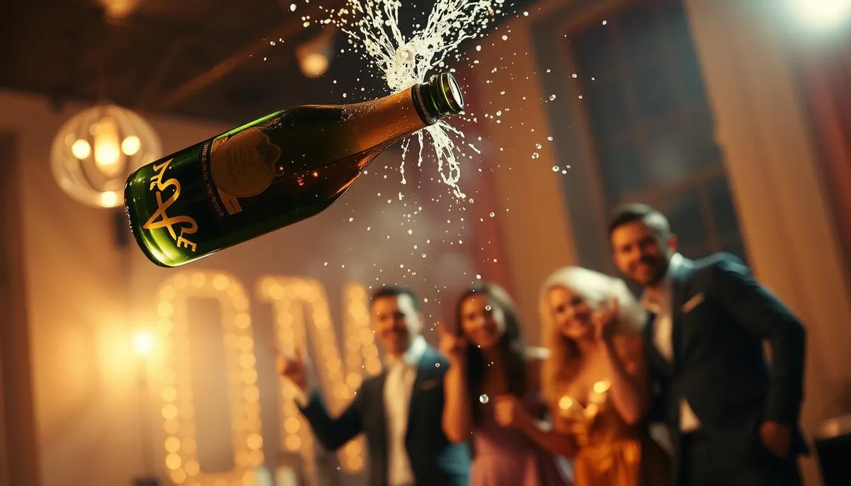Champagne popping techniques for graduation photos
