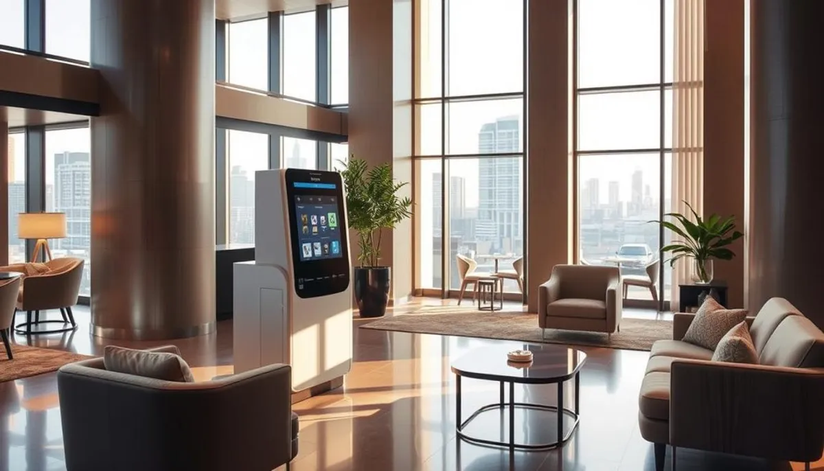 Borne automatique dans un hôtel