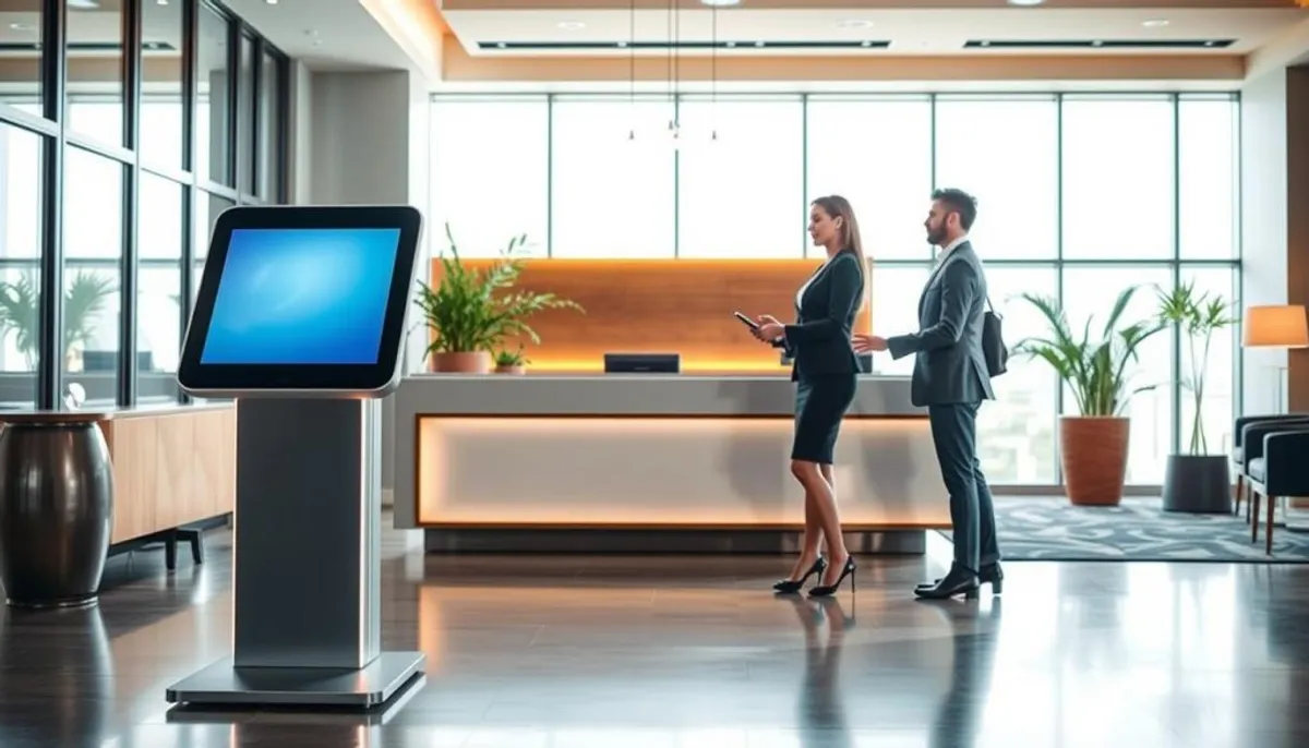 bornes digitalisation accueil hôtelier