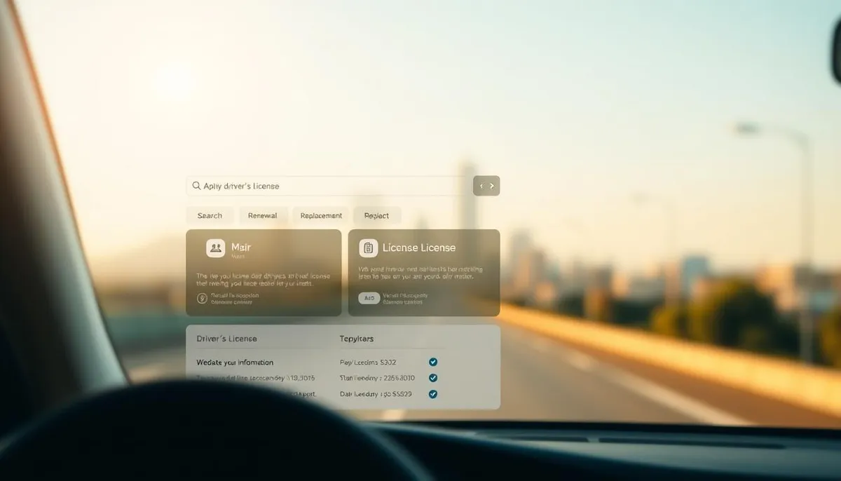 interface utilisateur permis conduire en ligne
