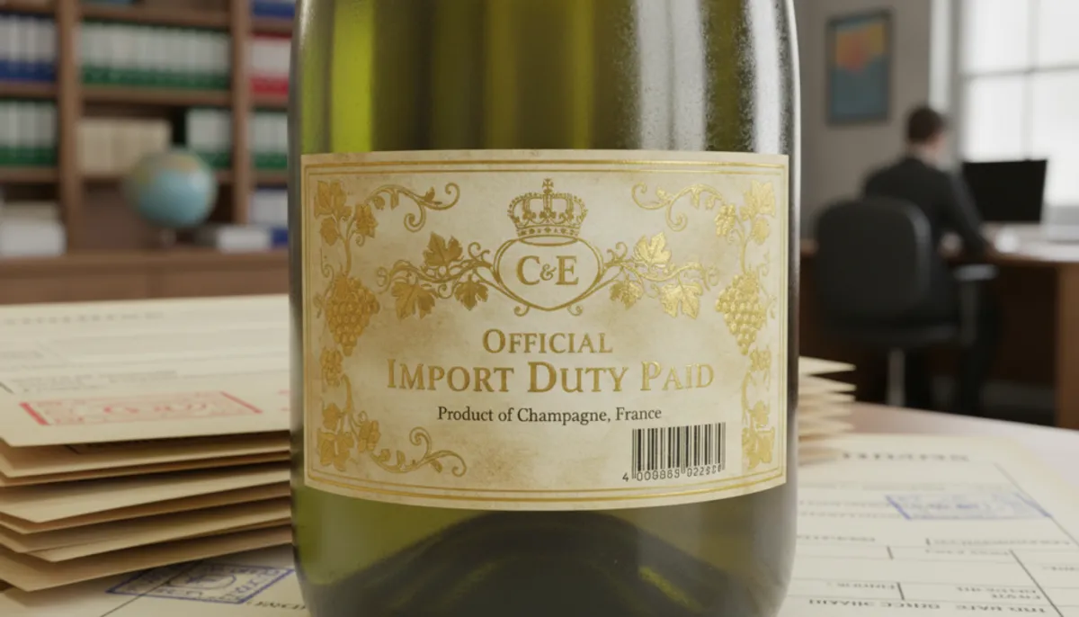 customs alcohol label