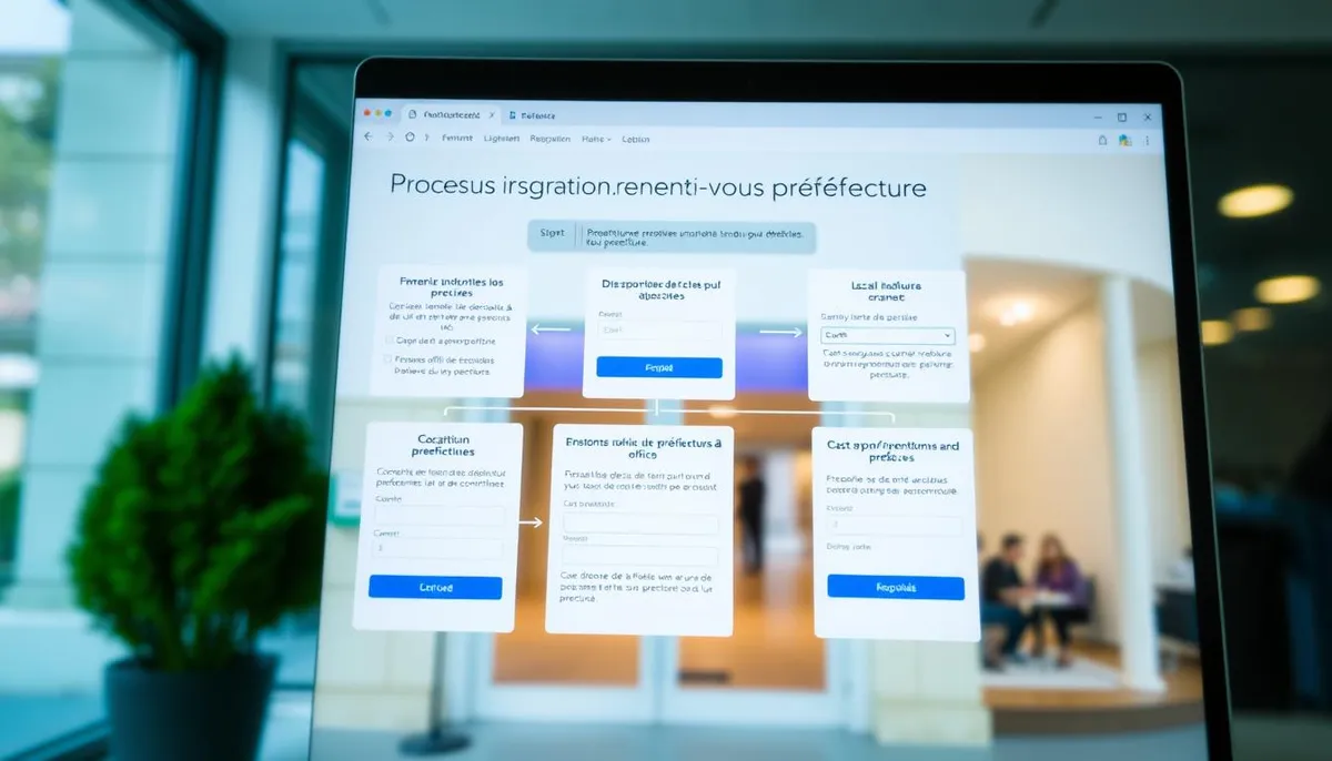 Processus inscription rendez-vous préfecture