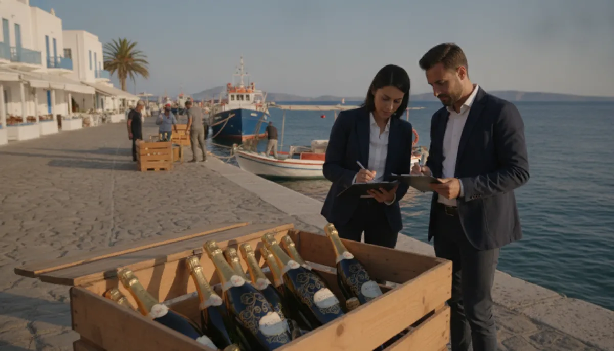 importing champagne into Greece