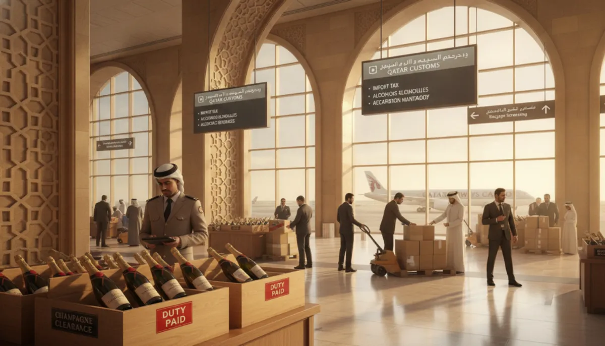 importing champagne into Qatar