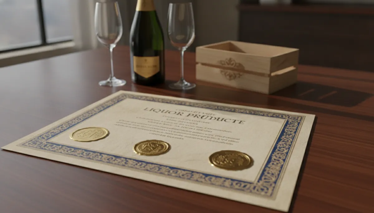 liquor products certificate
