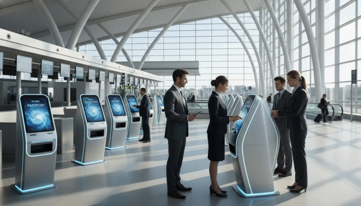 optimiser expérience client bornes check-in réduction files attente