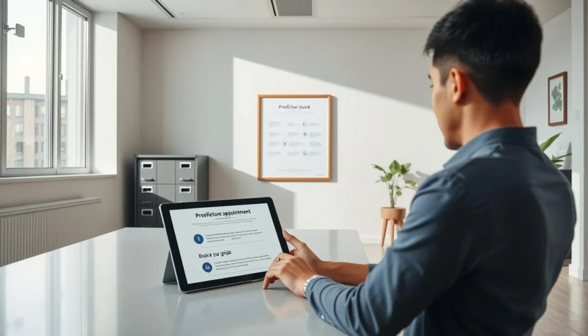 Appointment registration procedure at the prefecture