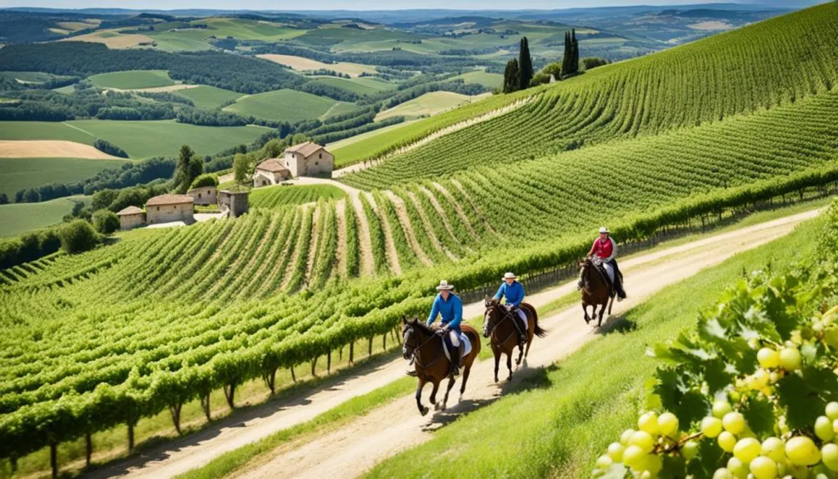 randonnée équestre dans les vignobles